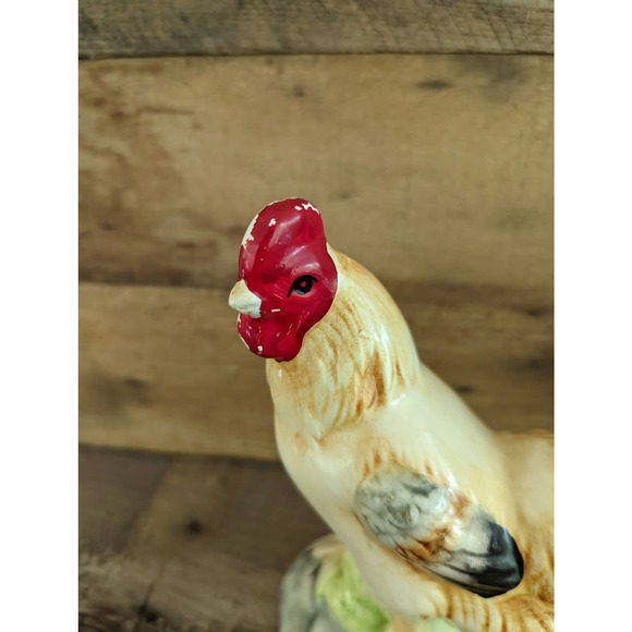 Vintage Set of Two Porcelain Chicken Figurines / Hen and Rooster - Picture 5 of 8